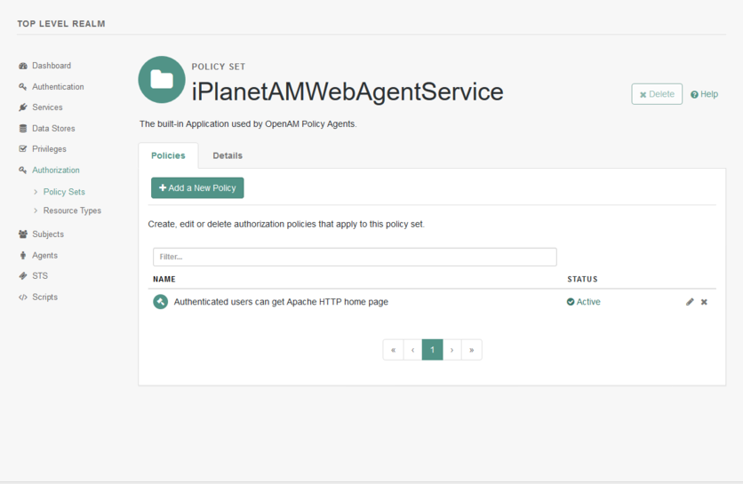 OpenAM Authorization New Policy